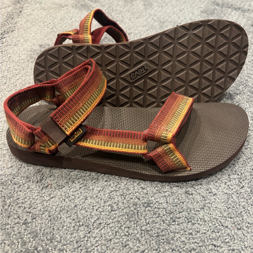 Teva Original Universal Waterproof orange gold brown Sandals Excellent EUC - Picture 2 of 5